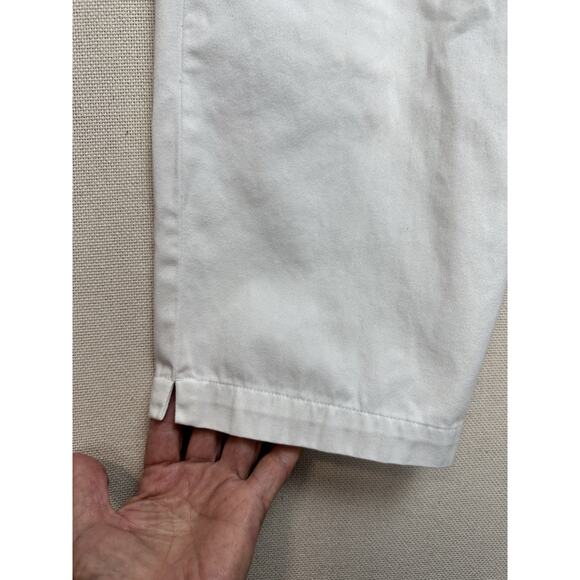 Talbots Women’s White Pants Loose Fit Elastic Waist 100% Cotton Sz 6 - Picture 13 of 16